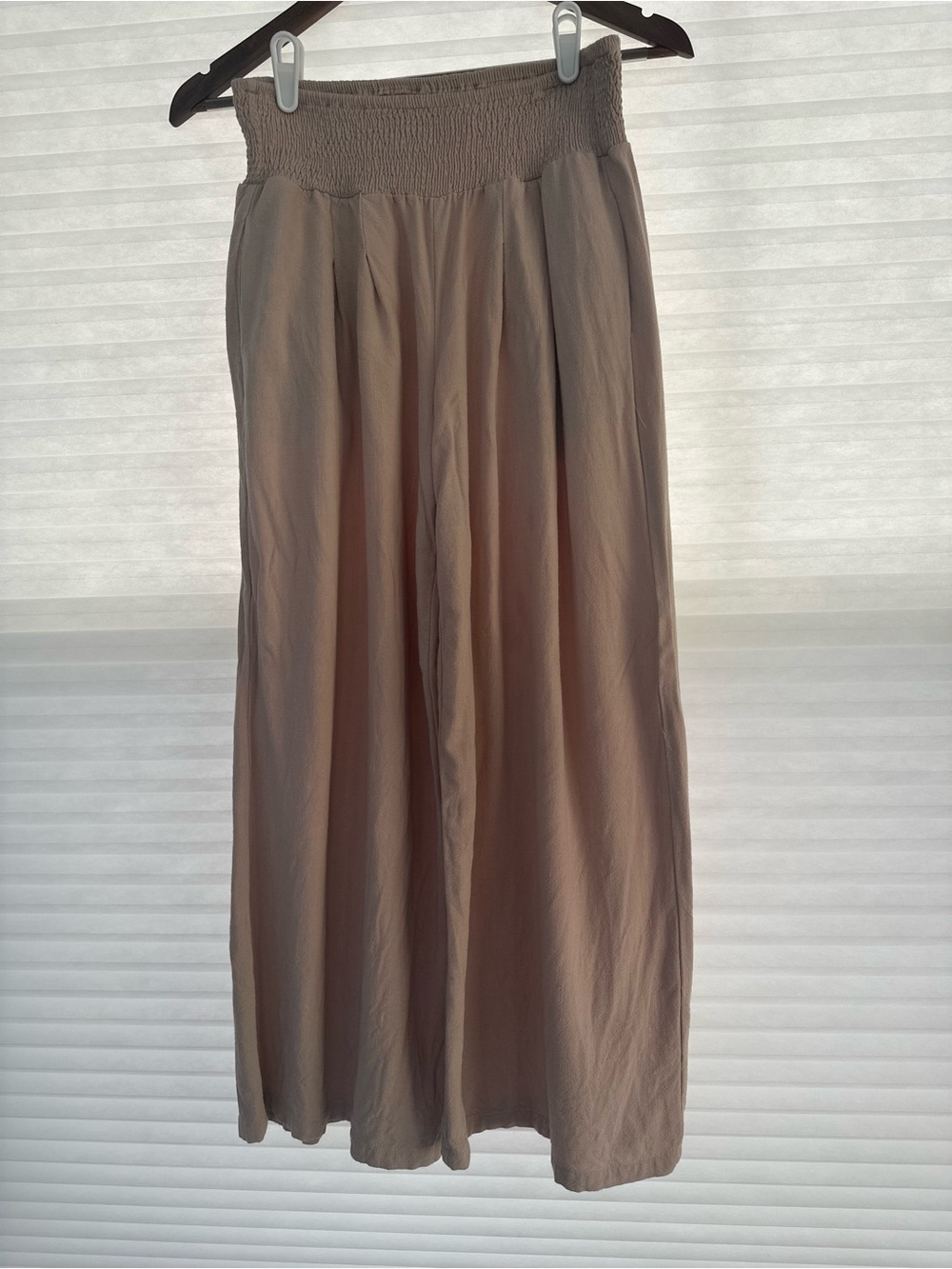 Tulip Linen Blend Wide Leg Smocked Waist Pants